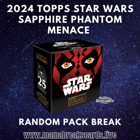 One Box - 2024 Topps Sapphire Star Wars Phantom Menace - Random Pack Break #1