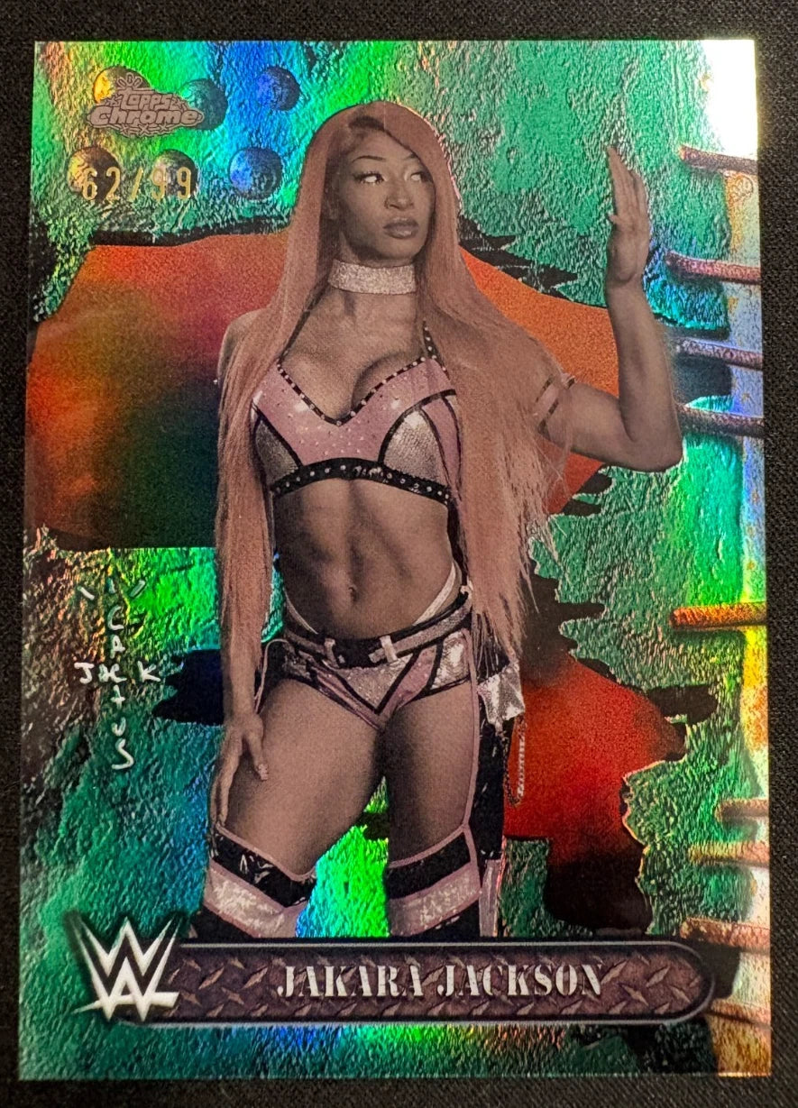 2025 Topps Chrome WWE X Cactus Jack - Jakara Jackson #86 Green Refractor /99
